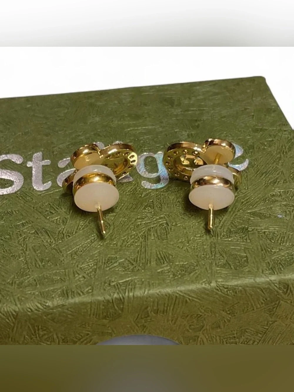 Stalique Minnie Mouse Engraved E Earrings